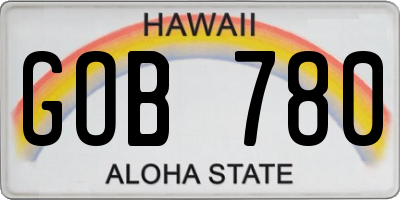 HI license plate GOB780
