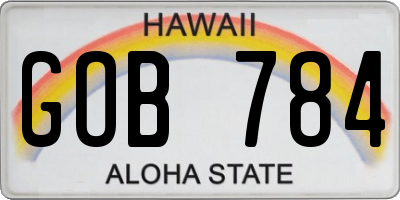 HI license plate GOB784