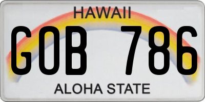 HI license plate GOB786
