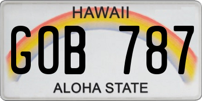 HI license plate GOB787