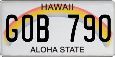 HI license plate GOB790