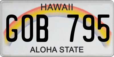 HI license plate GOB795