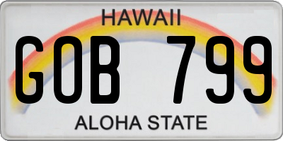 HI license plate GOB799