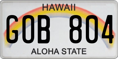 HI license plate GOB804