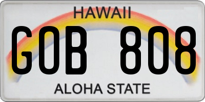 HI license plate GOB808