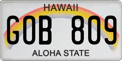 HI license plate GOB809