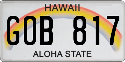 HI license plate GOB817