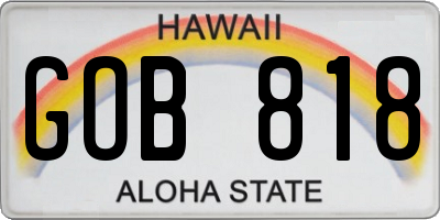 HI license plate GOB818