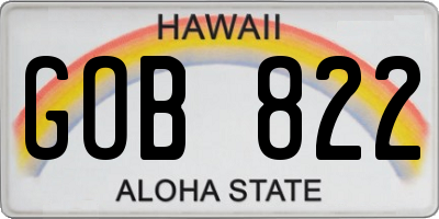 HI license plate GOB822