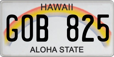 HI license plate GOB825