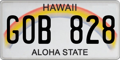 HI license plate GOB828