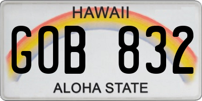 HI license plate GOB832