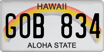 HI license plate GOB834