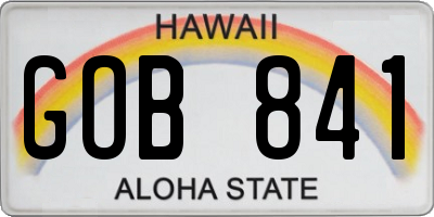 HI license plate GOB841