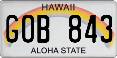 HI license plate GOB843