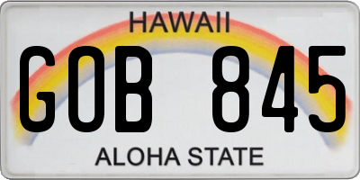 HI license plate GOB845