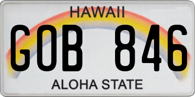 HI license plate GOB846