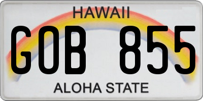 HI license plate GOB855