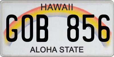 HI license plate GOB856