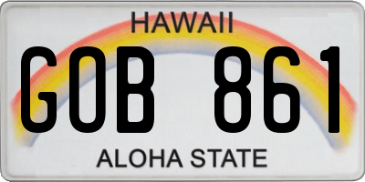 HI license plate GOB861