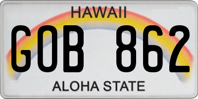 HI license plate GOB862