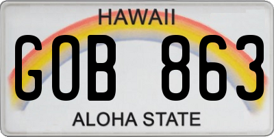 HI license plate GOB863