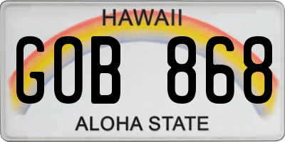 HI license plate GOB868