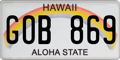 HI license plate GOB869
