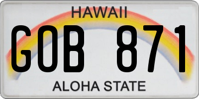 HI license plate GOB871