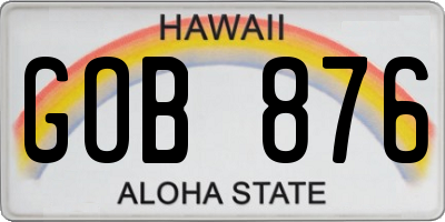 HI license plate GOB876