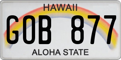 HI license plate GOB877