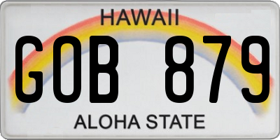 HI license plate GOB879
