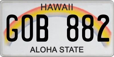 HI license plate GOB882
