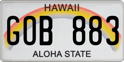 HI license plate GOB883