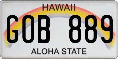 HI license plate GOB889