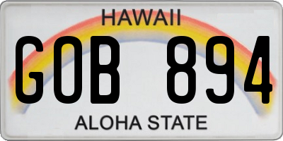 HI license plate GOB894