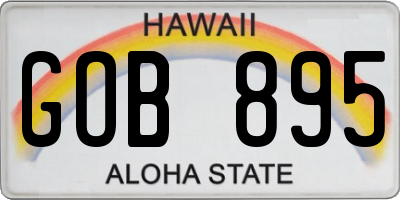 HI license plate GOB895