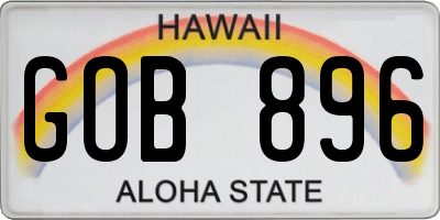 HI license plate GOB896