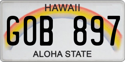 HI license plate GOB897