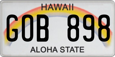 HI license plate GOB898