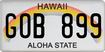 HI license plate GOB899