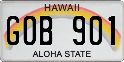 HI license plate GOB901