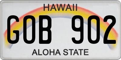 HI license plate GOB902