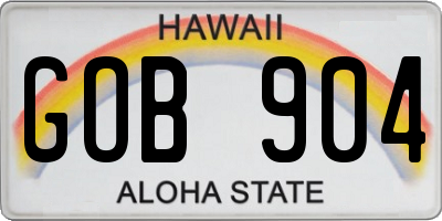 HI license plate GOB904