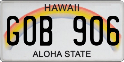 HI license plate GOB906