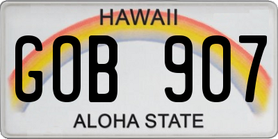 HI license plate GOB907