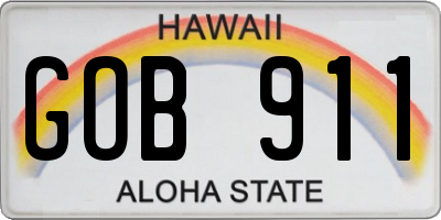 HI license plate GOB911