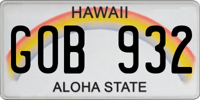HI license plate GOB932