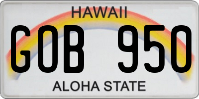 HI license plate GOB950