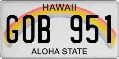 HI license plate GOB951